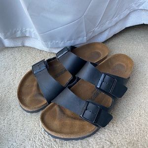 Birkenstocks black double strap arizona
